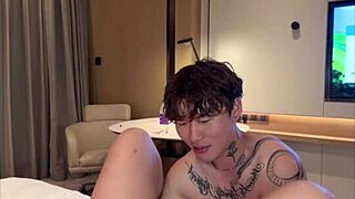 Hot asian guy licking pussy fucking!