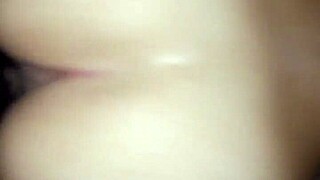 Boldly fuck friend bent over in doggystyle, close up pussy cumshot