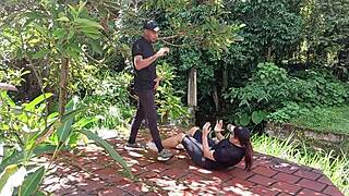 Late To Training, Coach Punishes With Outdoor Fuck