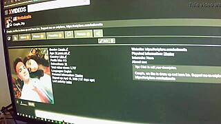 girlfriend gets down in front of the desk, showing her ass