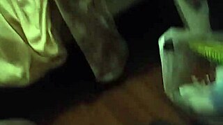 My stepmom is acting like she's not looking at the big black cock flashing.