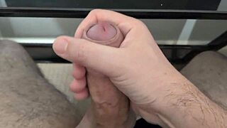 Quick cumshot becomes the best part of working from home