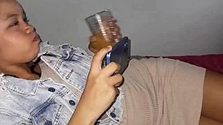 I caught my stepsister watching porn, made a bet, and we started fucking.