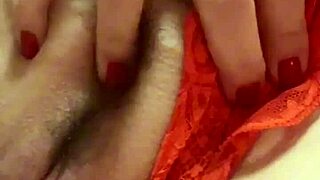 Pretty brunette milf fucks in kitchen with big clit and tits play