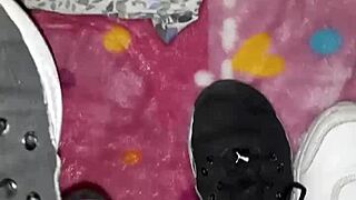 Cumshot On Sneakers In Fetish Scene