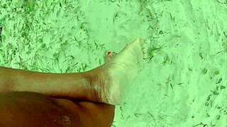 Walking Barefoot On Street And Beach, Dirtying Feet - Foot Fetish