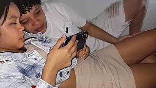 I caught my stepsister watching porn, made a bet, and we started fucking.