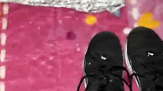 Cumshot On Sneakers In Fetish Scene