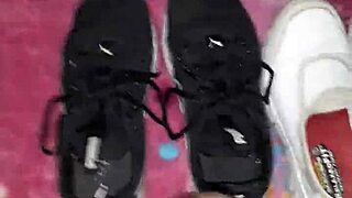 Cumshot On Sneakers In Fetish Scene