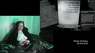 Naked Brunette Plays With Big Natural Tits