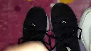 Cumshot On Sneakers In Fetish Scene