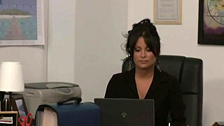 Fucking brunette big tits mother in law bent over doggystyle on bed with shoes