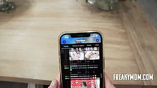 Blindfold prank with stepmom Audrey Madison leads to fucking, taboo milf 😜