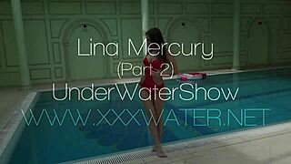 Lina Mercury In Red Lingerie Underwater