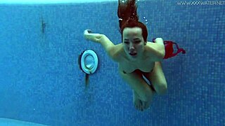 Lina Mercury In Red Lingerie Underwater