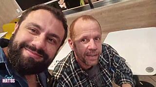 Fast Food Lesbian Encounter with Natural Tits Outdoor Public Fun