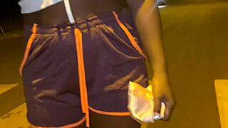 I met the sexy latina neighbor outdoors and convinced her to show her ass in public