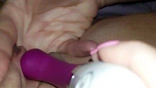 couple enjoys vibrator play leading to wet orgasm and toys fun