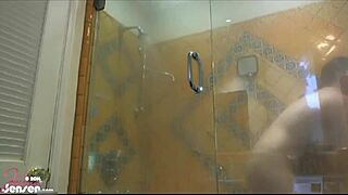 jelena jensen shakes her perfect tits after she took a hot shower