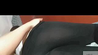 Hey, mi amiga stays over all night in tight leggings, finally lets me film her hot ass