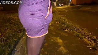 I met the sexy latina neighbor outdoors and convinced her to show her ass in public