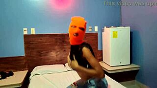 Stepsister Wants Halloween Celebration in Hotel Bed, Masked and Naked