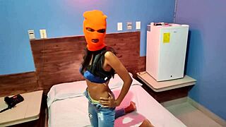 Stepsister Wants Halloween Celebration in Hotel Bed, Masked and Naked