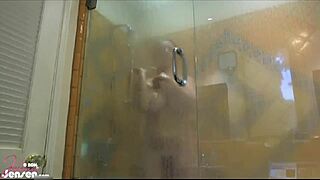 jelena jensen shakes her perfect tits after she took a hot shower