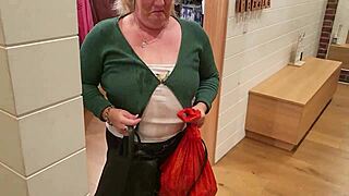 Kiwi piss drinking milf slut used as toilet while trying on clothes at the mall