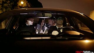 Petite Teen Submits Her Young Body To Two Men In Black Suits, Sucking Their Big Cocks And Getting Fingered