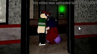 Two FNAF Roblox sluts get fucked hard in cowgirl and doggystyle positions