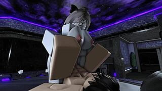 My slutty friend begs, 'Fuck me hard!' and I creampie her pussy on Roblox