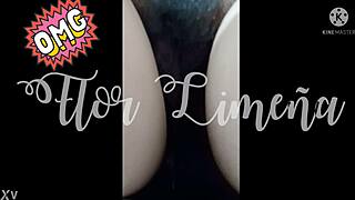 peruvian girl in bath showing vagina during social isolation at home