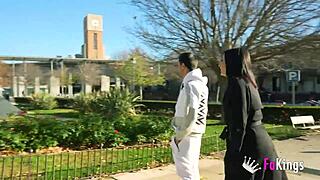 Nelia Estrada's Huge Tits Flashed Outdoors In Madrid, Rough Missionary Fucking And Blowjob Action