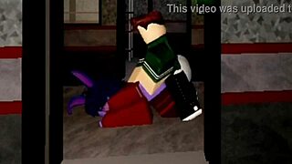 Two FNAF Roblox sluts get fucked hard in cowgirl and doggystyle positions