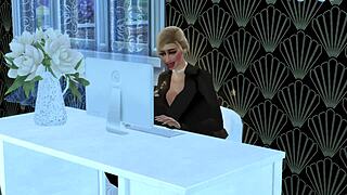 bella and milla engage in office fucking at mortimer's funeral service in sims 4