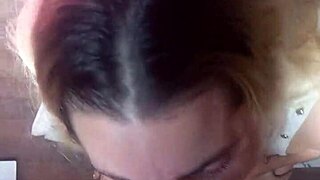 EARLY MORNING, tattooed latina amateur slut licks interracial ass then gets cumshot facial