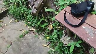 we almost got caught during outdoor creampie with filipina girlfriend