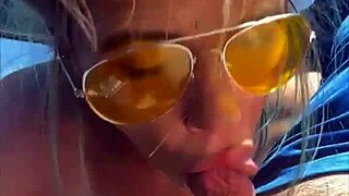 Blonde Slut Takes Huge Facial After Getting Fucked in Public