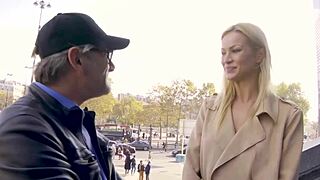 Cherry Kiss, blonde and pretty, loves hard doggystyle with European flair. Her flashing ass and tits are pure heat!