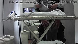 desperate housewife reaches orgasm in miniskirt during workday