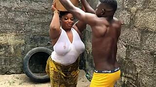 Dirty Bitch Gets Fucked in Doggy Style, Cowgirl, and Anal While Doing Laundry Outside the Compound, Her Ass Spread and Worshiped