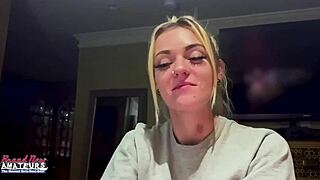 Petite Mature Blonde Sassy Rubs Nipples Deep Fingers Twat