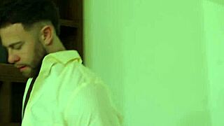 Big tittied brunette booty call babe gets hard dicking with blowjob and handjob