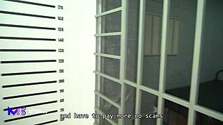 Policeman Rough Sex With Brunette Whore In Prison