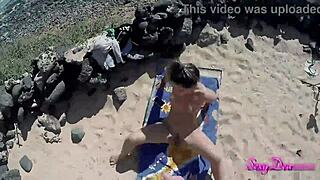 Intense Beach Doggy Style POV With Face Fucking And Ball Licking Leading To Cum
