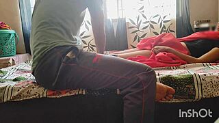 Desi Bhabhi in Red Saree Seduces Servant for Hard Dick in Wet Pussy