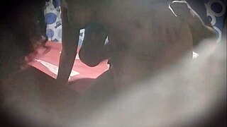 Cute Colombian Latina spied on while moaning sensually with her lover in upskirt scene.