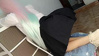 cosplayer stepdaughter is still a virgin with tight pink pussy