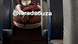 Indian crossdresser slut lara dsouza shows off in bus